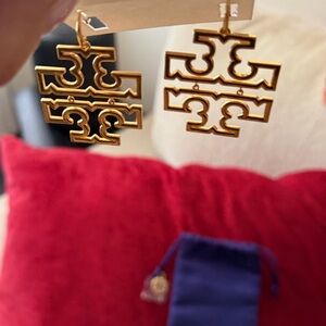 Tory Burch Gold Logo Earrings